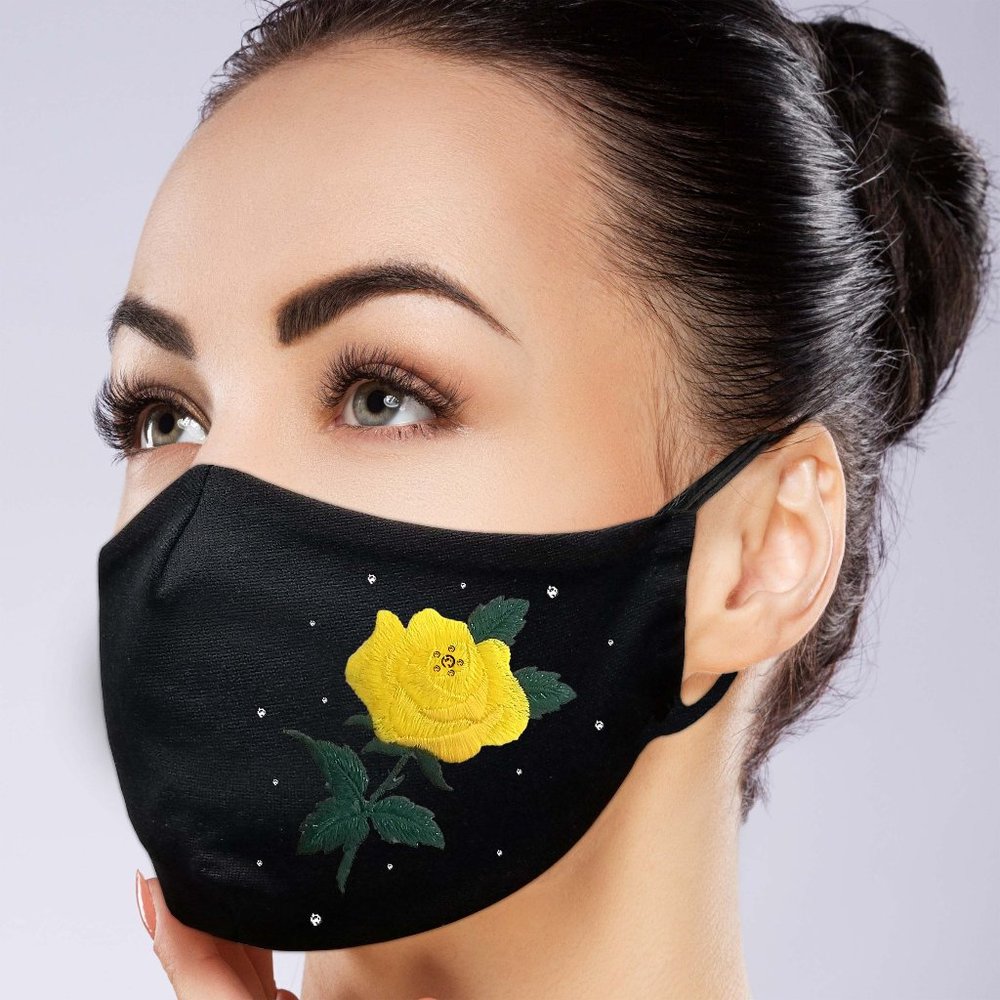 Rose Face Mask w/ filter pocket